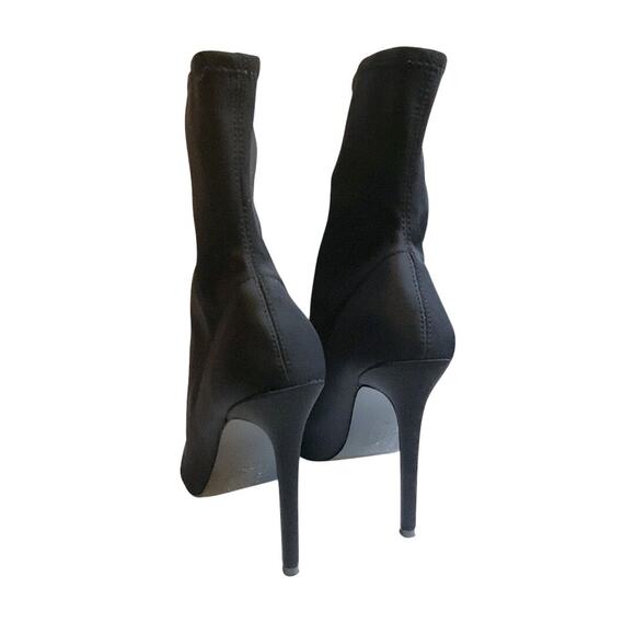 Asos Design Boots Women's Size 9.5M Black Esmerelda High Heeled Sock Stretch - Picture 4 of 11